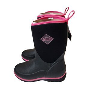 Muck Boot Youth Element – Girls Size 5 Winter Snow Boots, Black/Pink